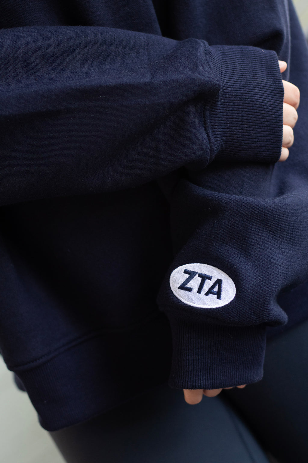 Sorority Navy Patch Mockneck
