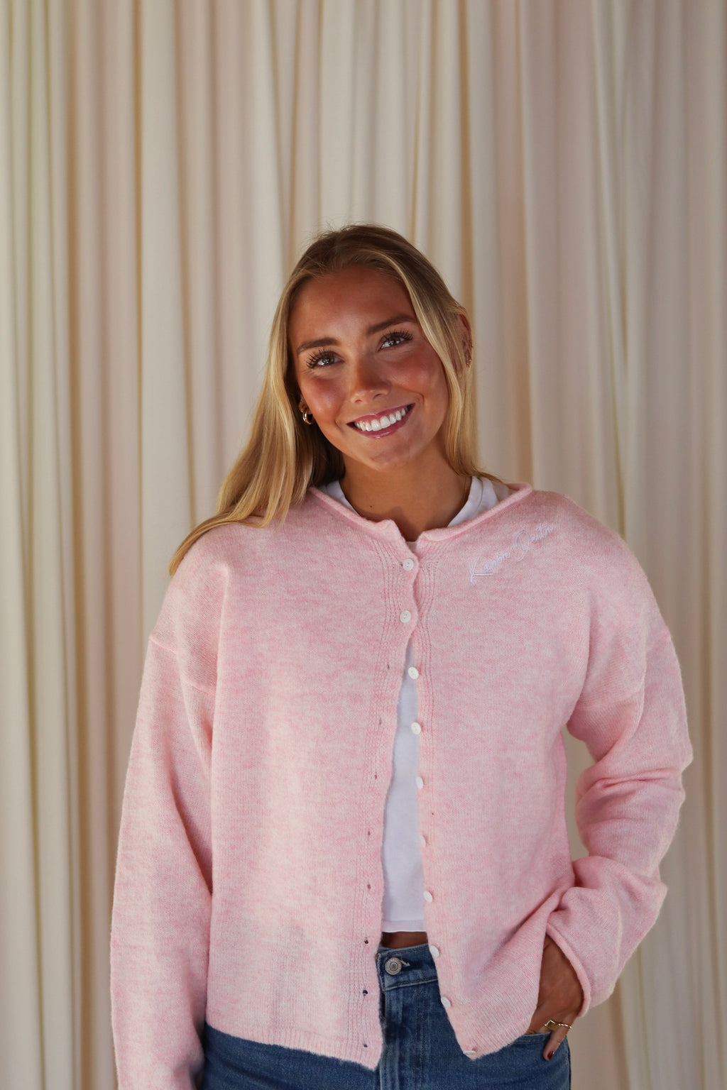 Sorority Light Pink Cardigan