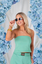 Sorority Green Striped Lounge Set