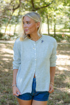 AR Grey Long-Sleeve Cardigan