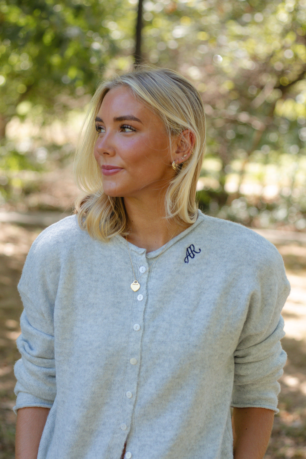 AR Grey Long-Sleeve Cardigan