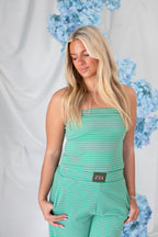Sorority Green Striped Lounge Set