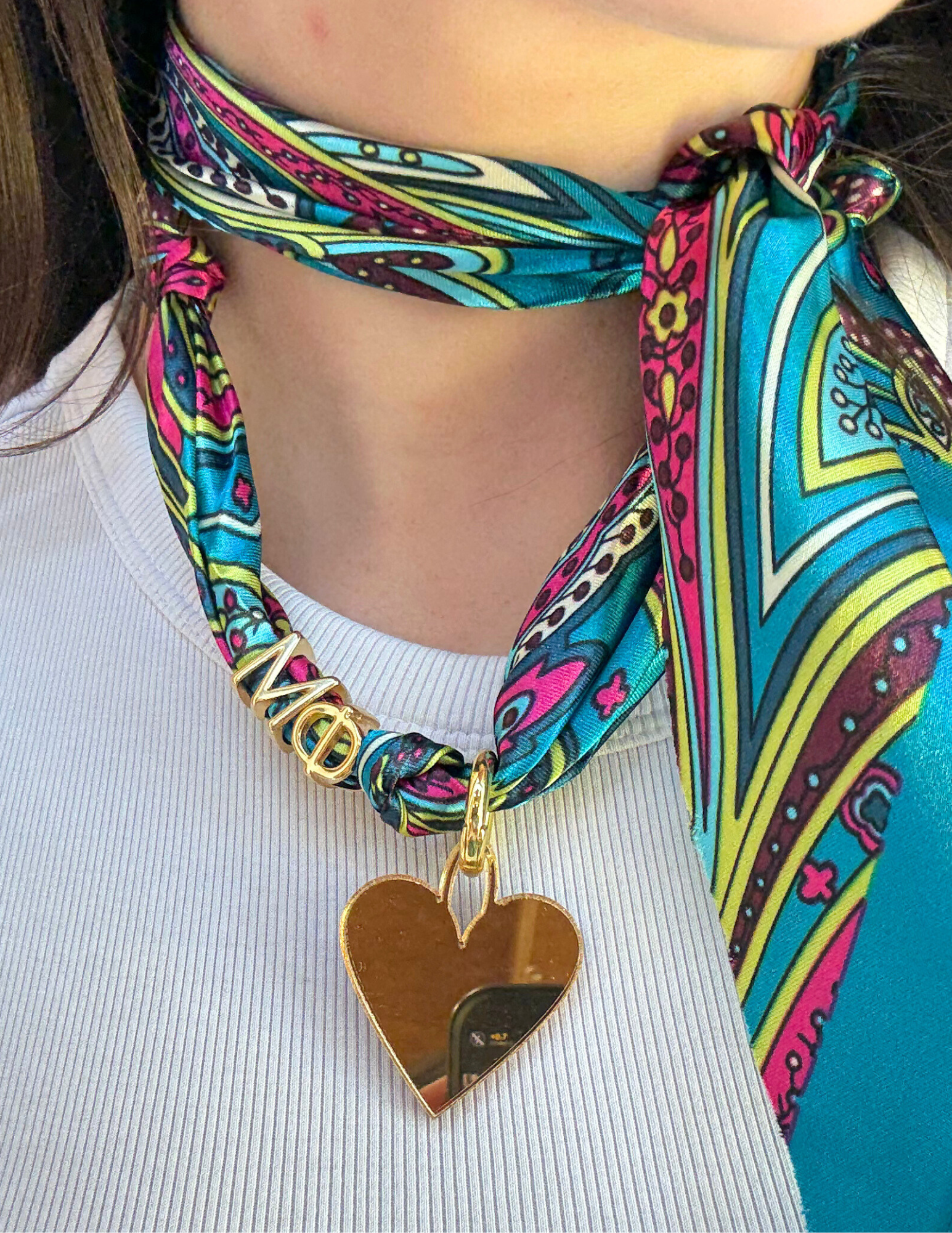 Sorority Charm Letter Scarf