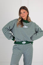 Sorority Patch Striped Mockneck