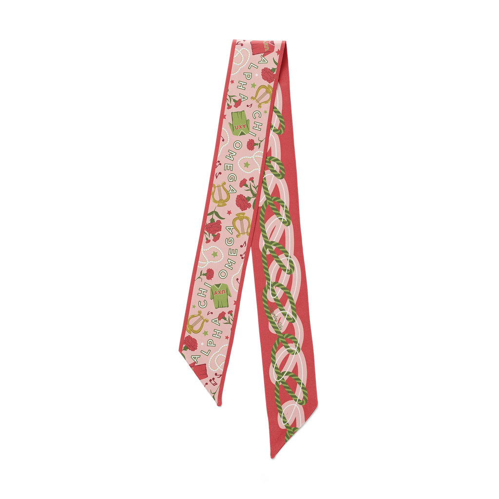 Alpha Chi Omega Skinny Scarf Twilly