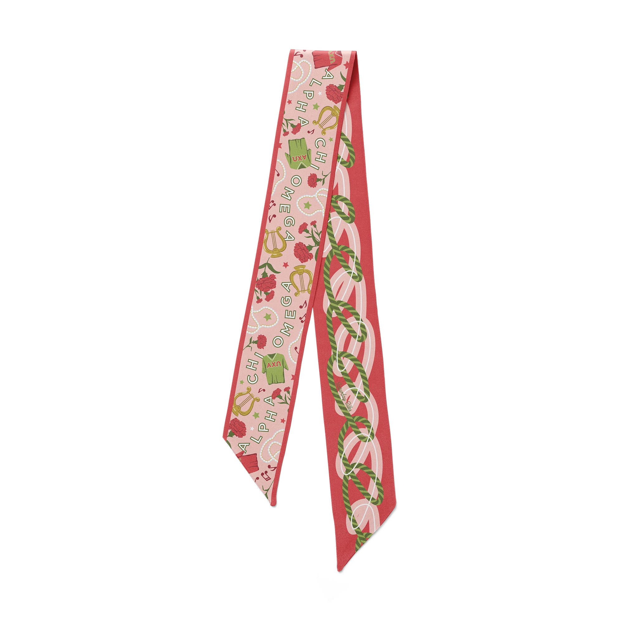 Alpha Chi Omega Skinny Scarf Twilly