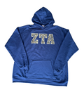 Zeta Tau Alpha Blue Cheetah Print Hoodie