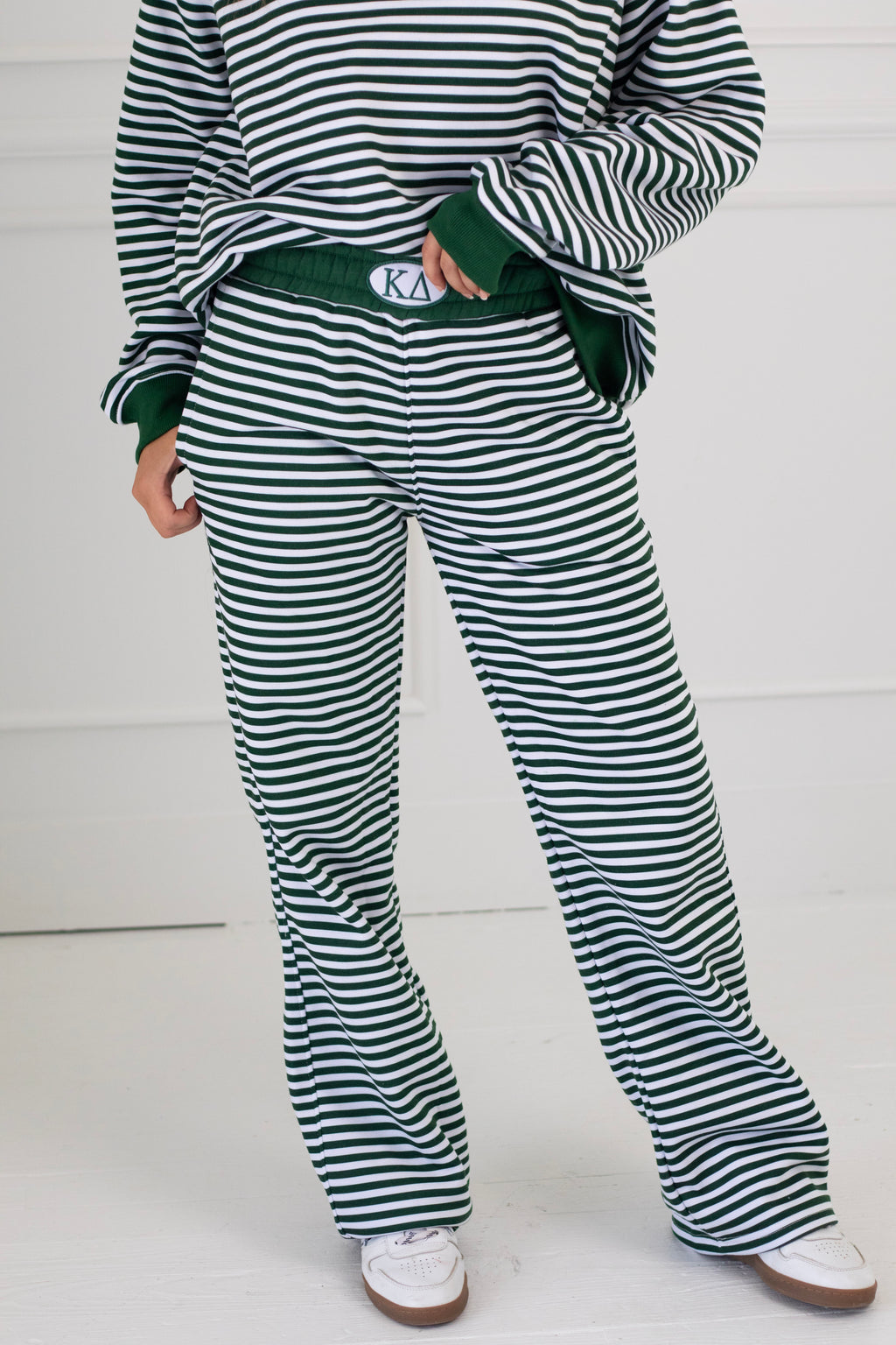 Sorority Patch Striped Pants