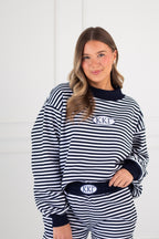Sorority Patch Striped Mockneck