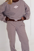 Sorority Patch Striped Mockneck