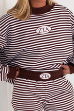 Sorority Patch Striped Mockneck