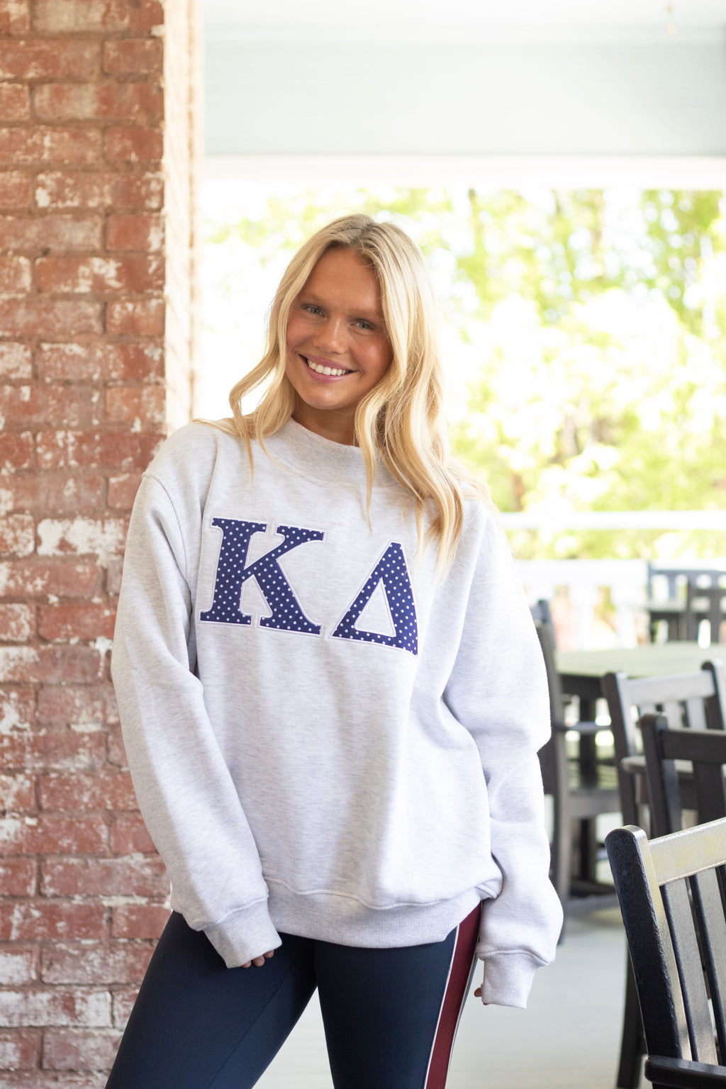 Kappa Delta Navy Polka Dot Mockneck