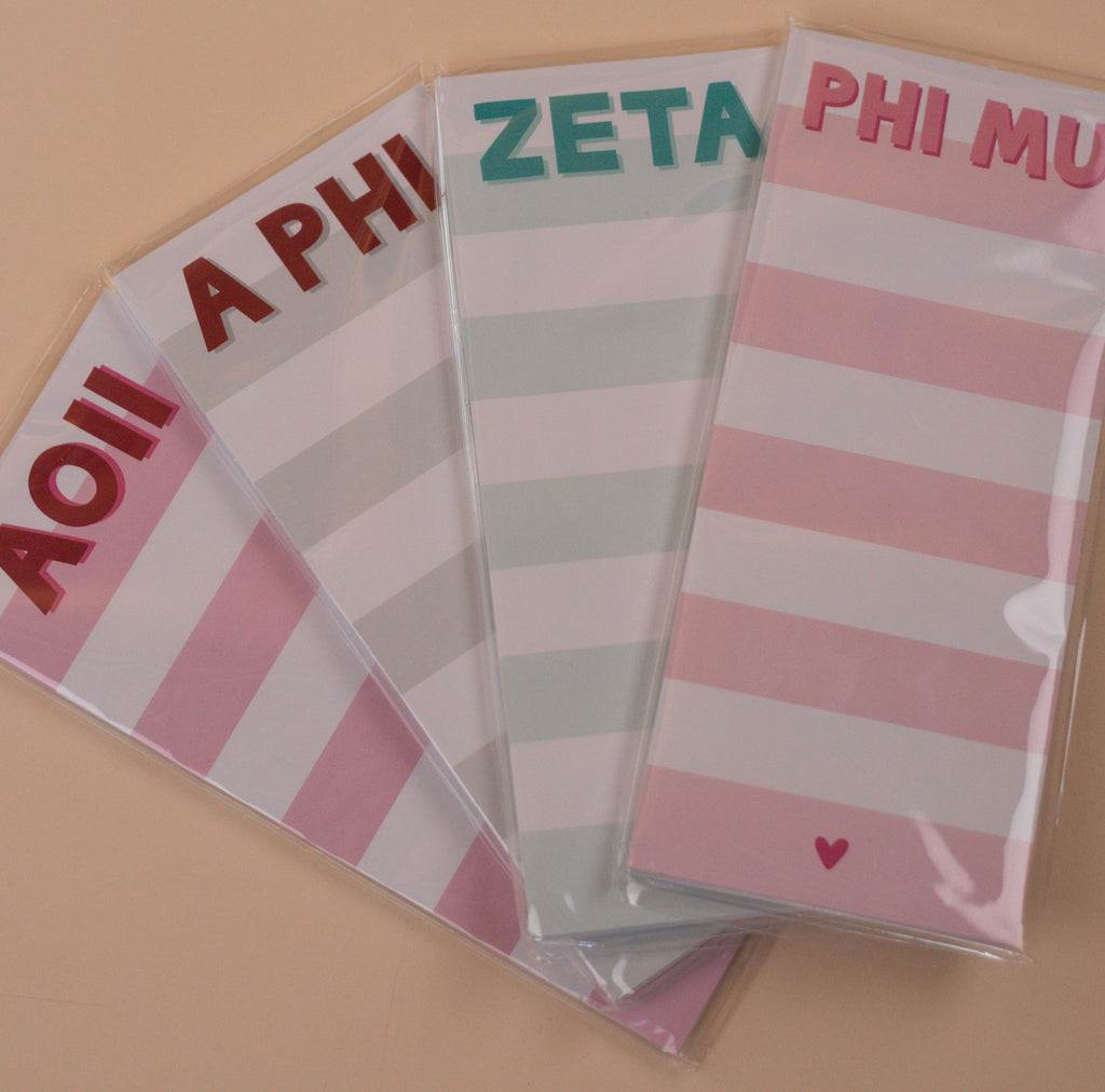Sorority Skinny Striped Note Pad