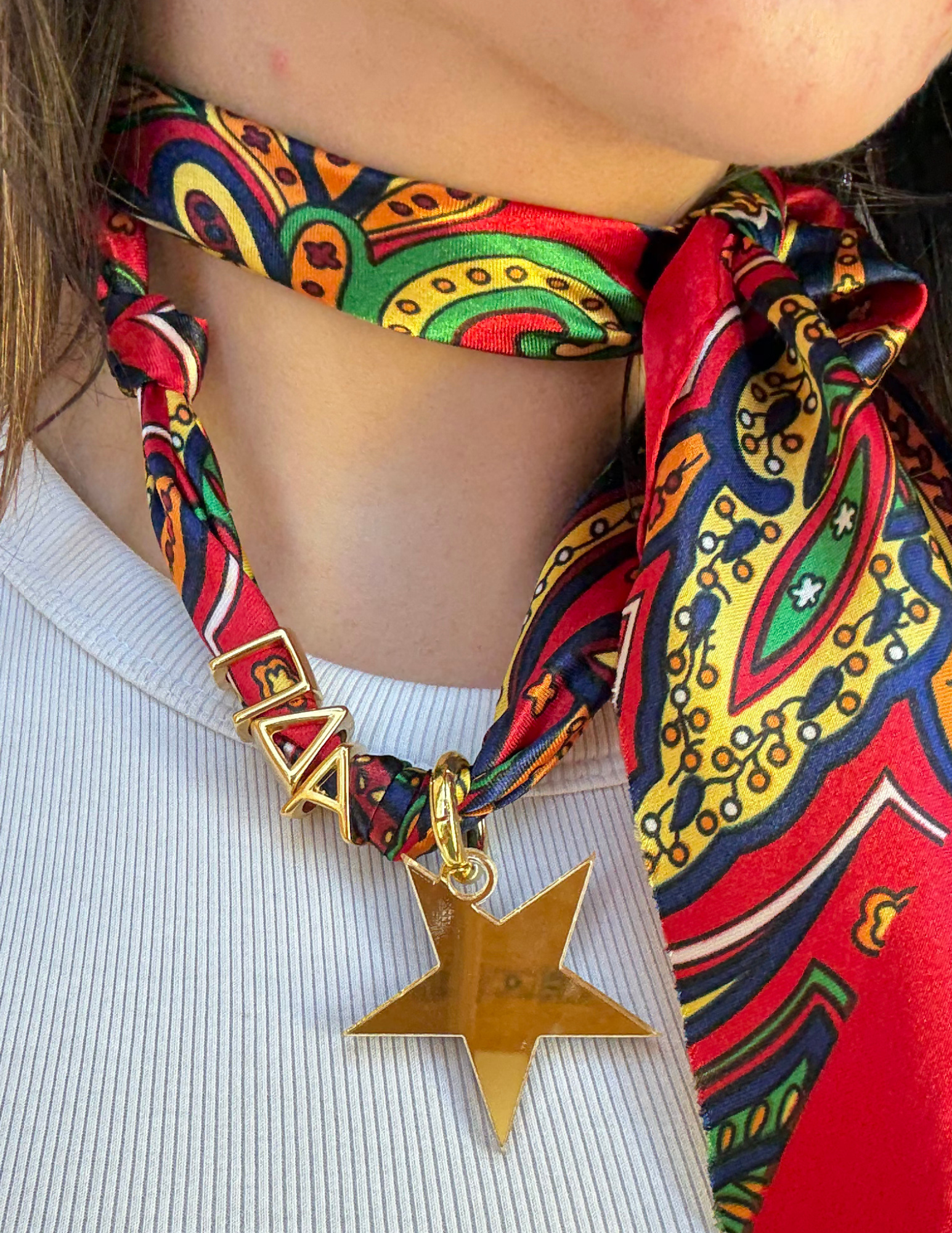 Sorority Charm Letter Scarf