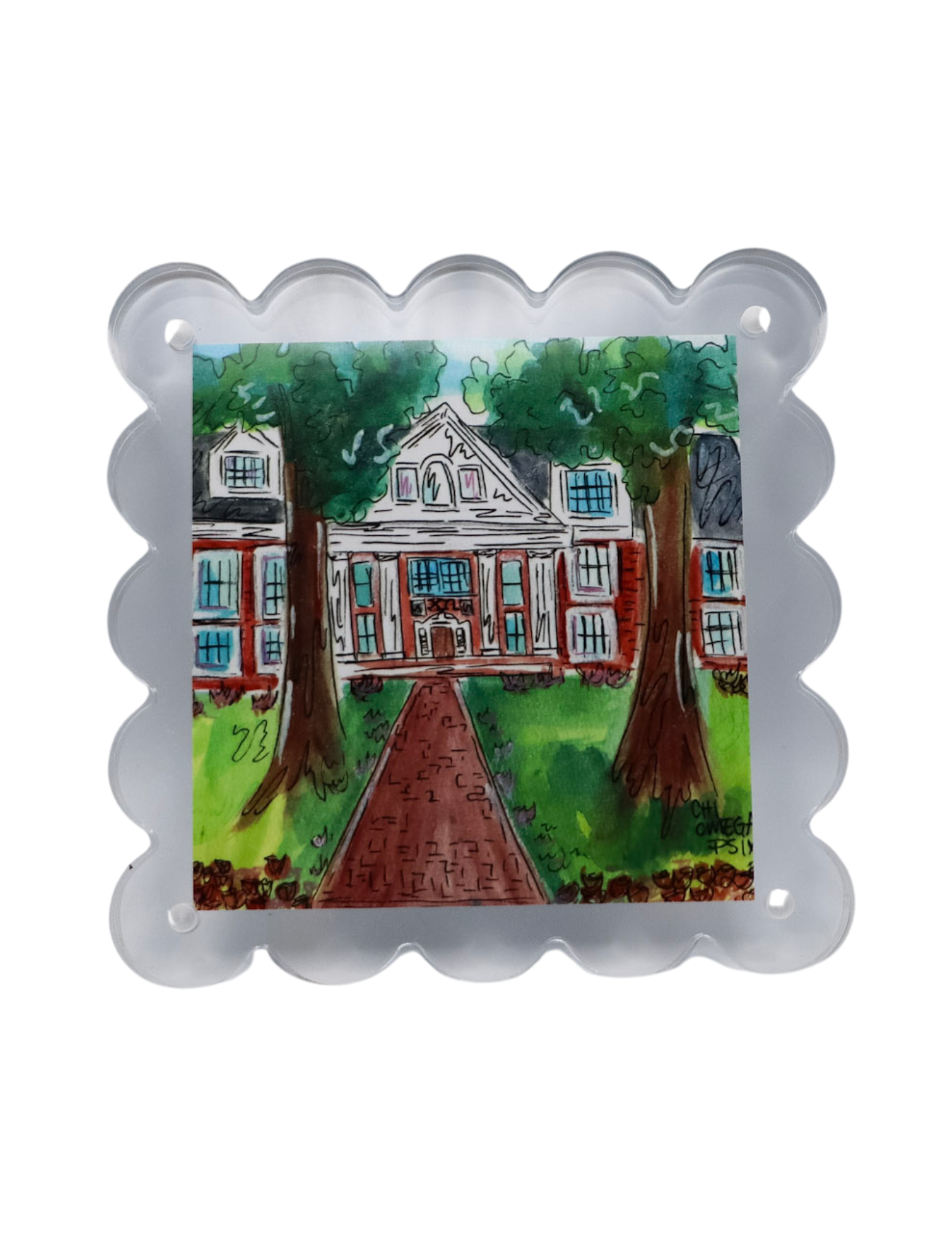 Chi Omega Arkansas House Print and Frame