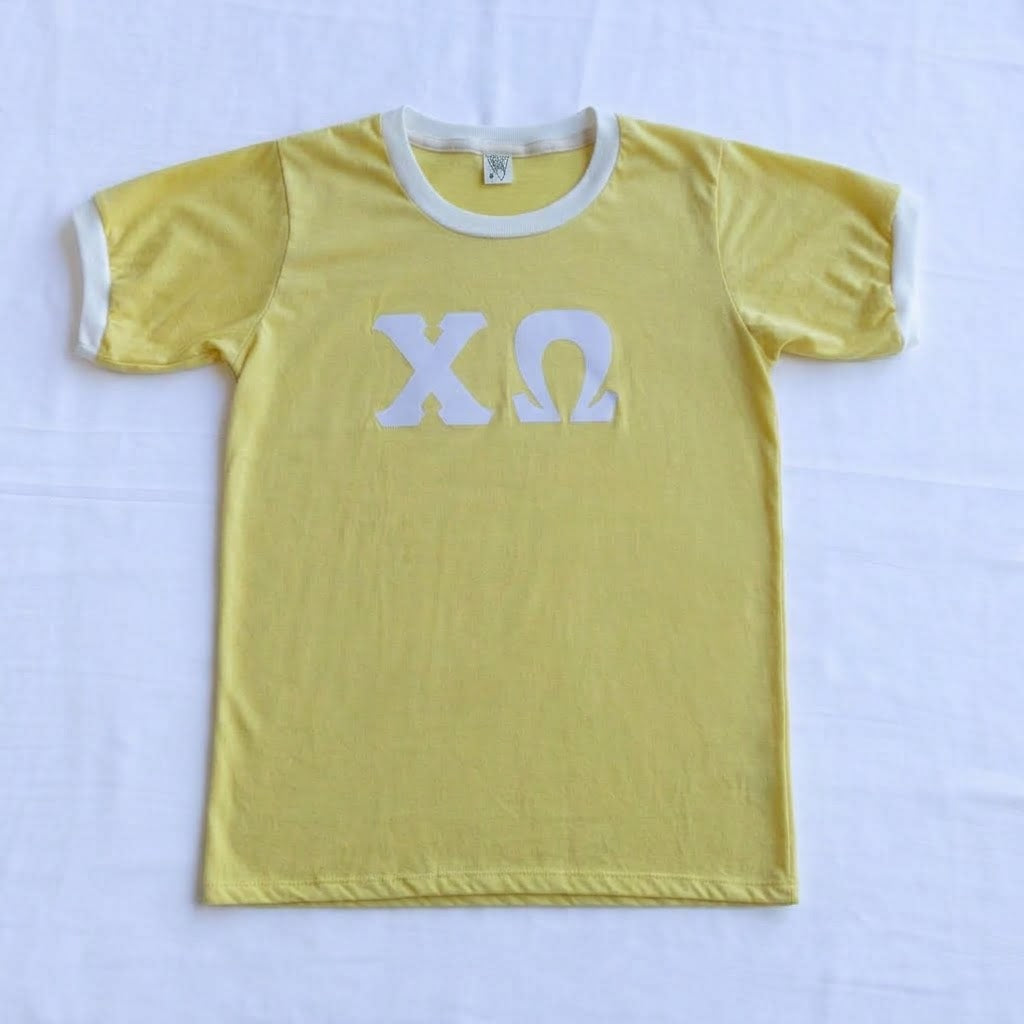 Chi Omega Letter Ringer T-Shirt