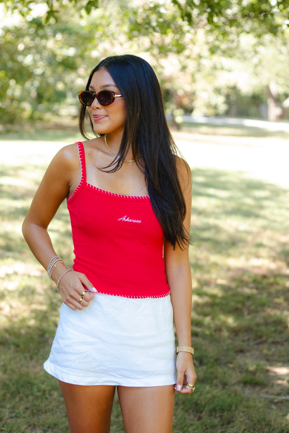 Arkansas Stitched Tank Top