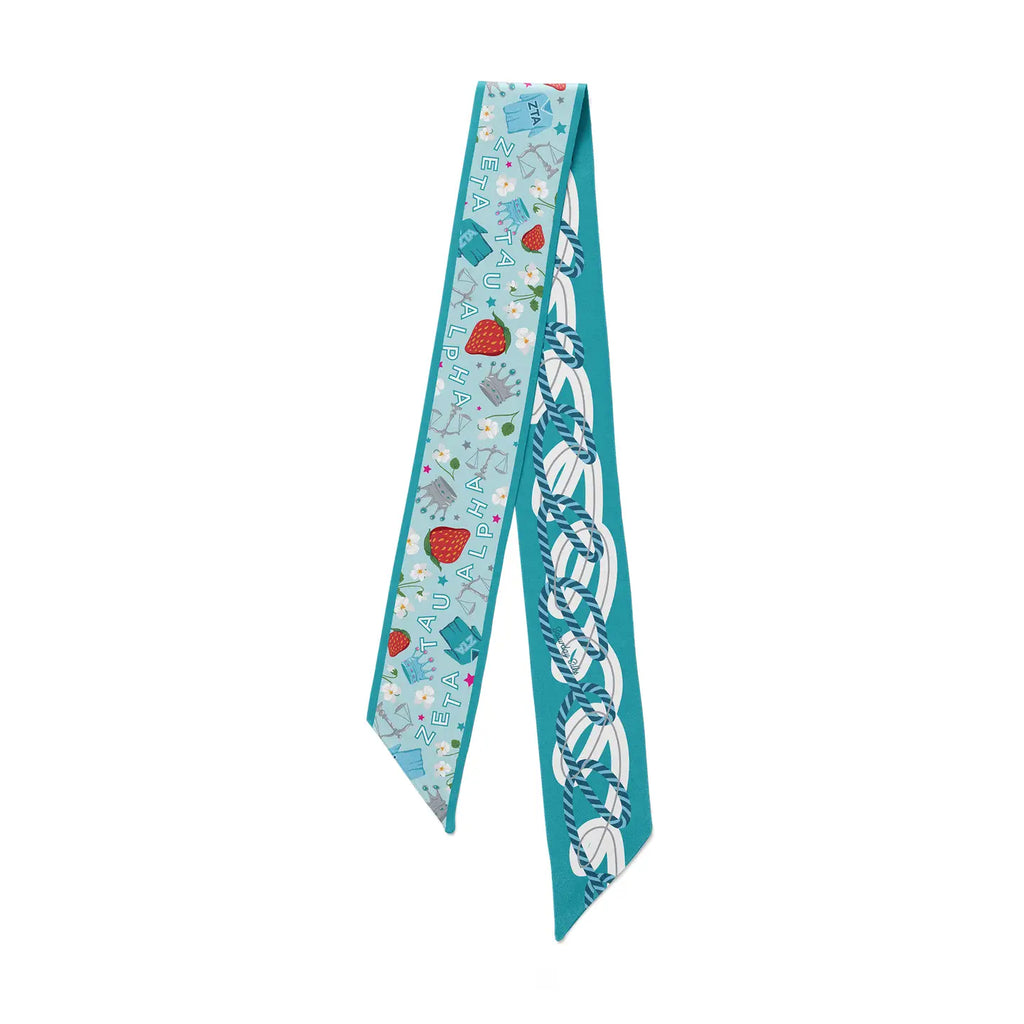Zeta Tau Alpha Skinny Scarf Twilly