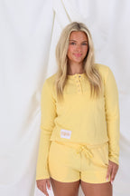 Sorority Yellow Tag Waffle-Knit Set