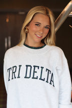 Sorority Plaid Accent Mock Neck