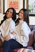 Sorority Embroidery Letter Mock Neck