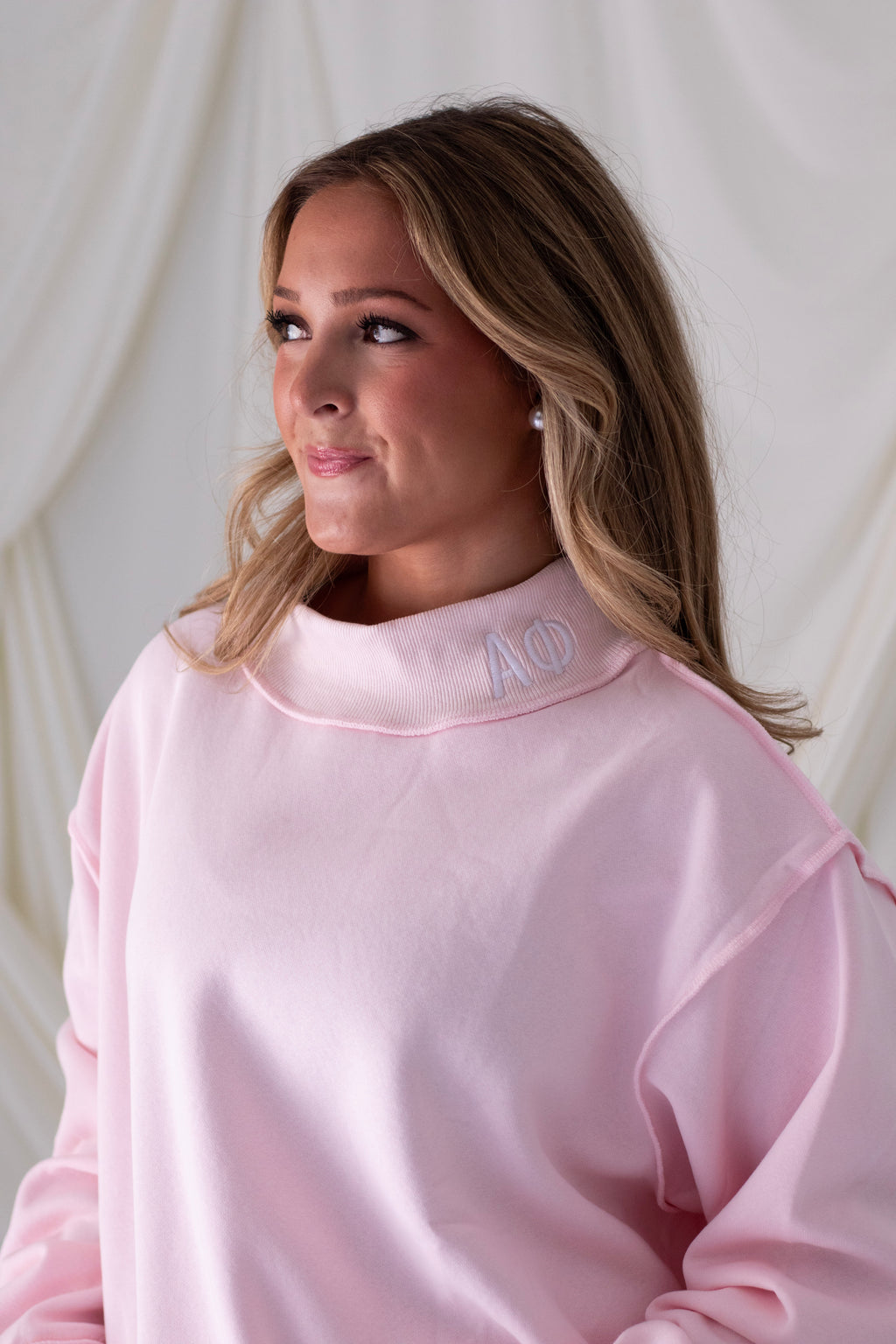 Sorority Summer Embroidery Letter Mockneck