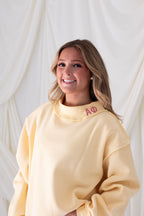 Sorority Summer Embroidery Letter Mockneck