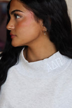 Sorority Embroidery Letter Mock Neck