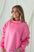 Sorority Summer Embroidery Letter Mockneck
