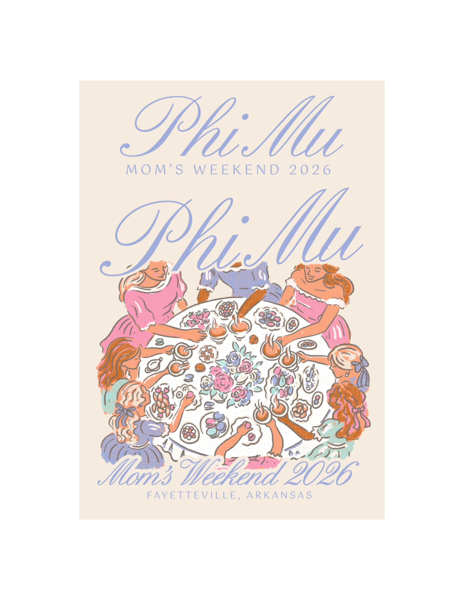 Phi Mu University of Arkansas Mom's Weekend 2026 T-Shirt