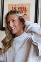 Sorority Embroidery Letter Mock Neck