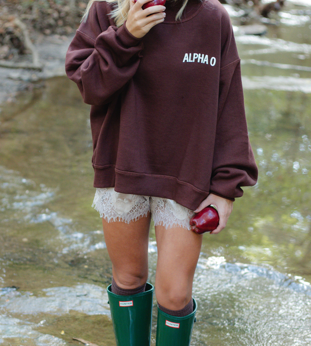 Fall Brown Classic Mockneck - Puff Print