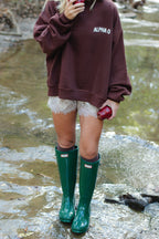 Fall Brown Classic Mockneck - Puff Print