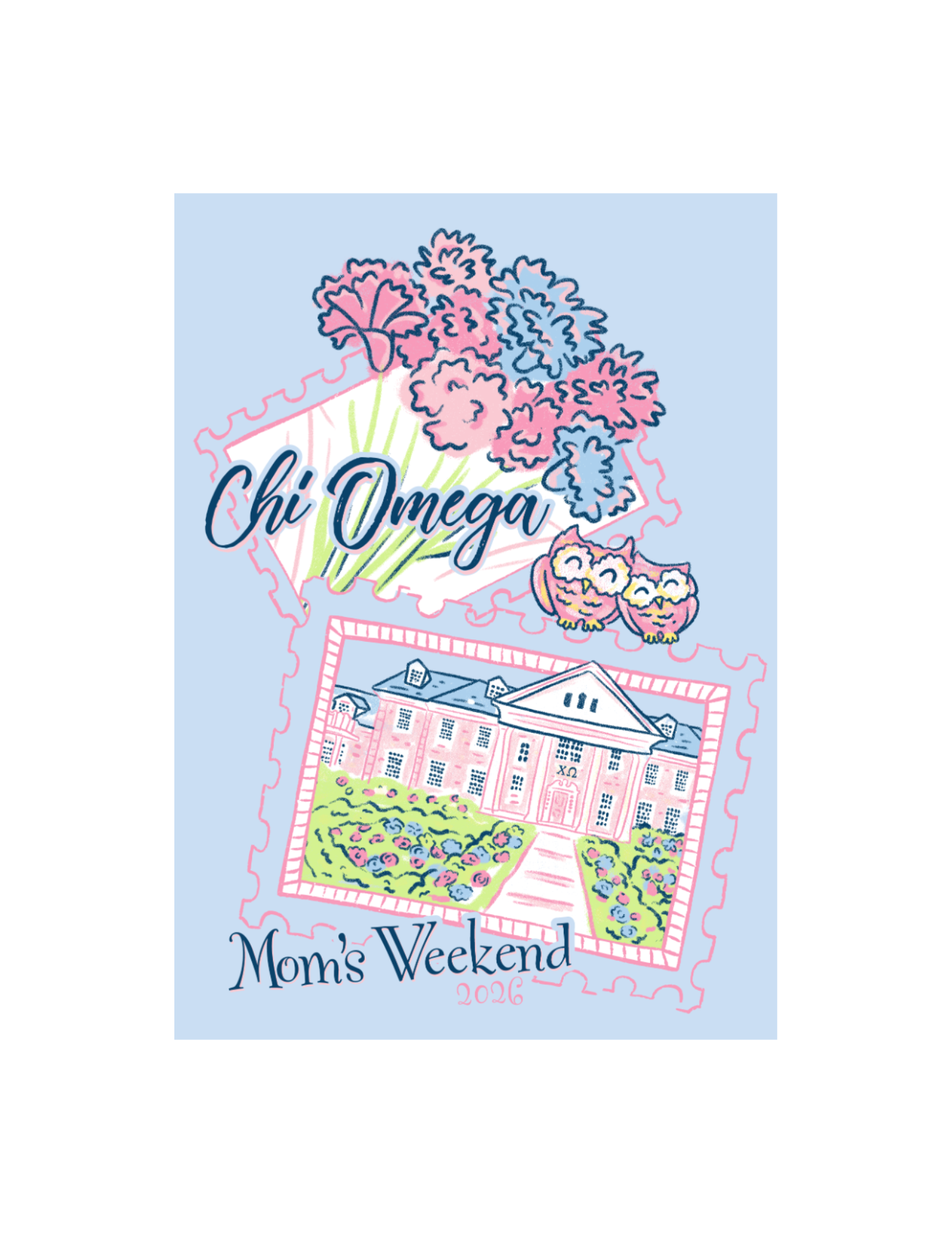 Chi Omega University of Arkansas Mom's Weekend 2026 T-Shirt 2026