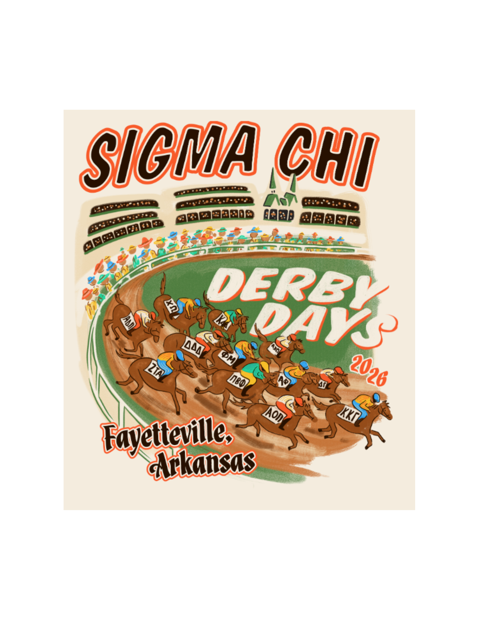 Sigma Chi University of Arkansas Derby Days 2026 T-Shirt