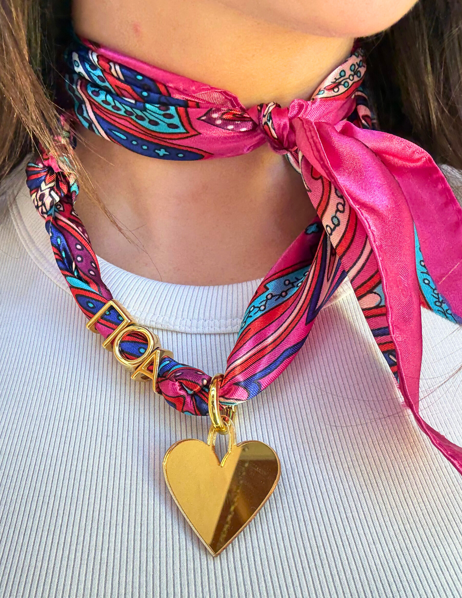 Sorority Charm Letter Scarf