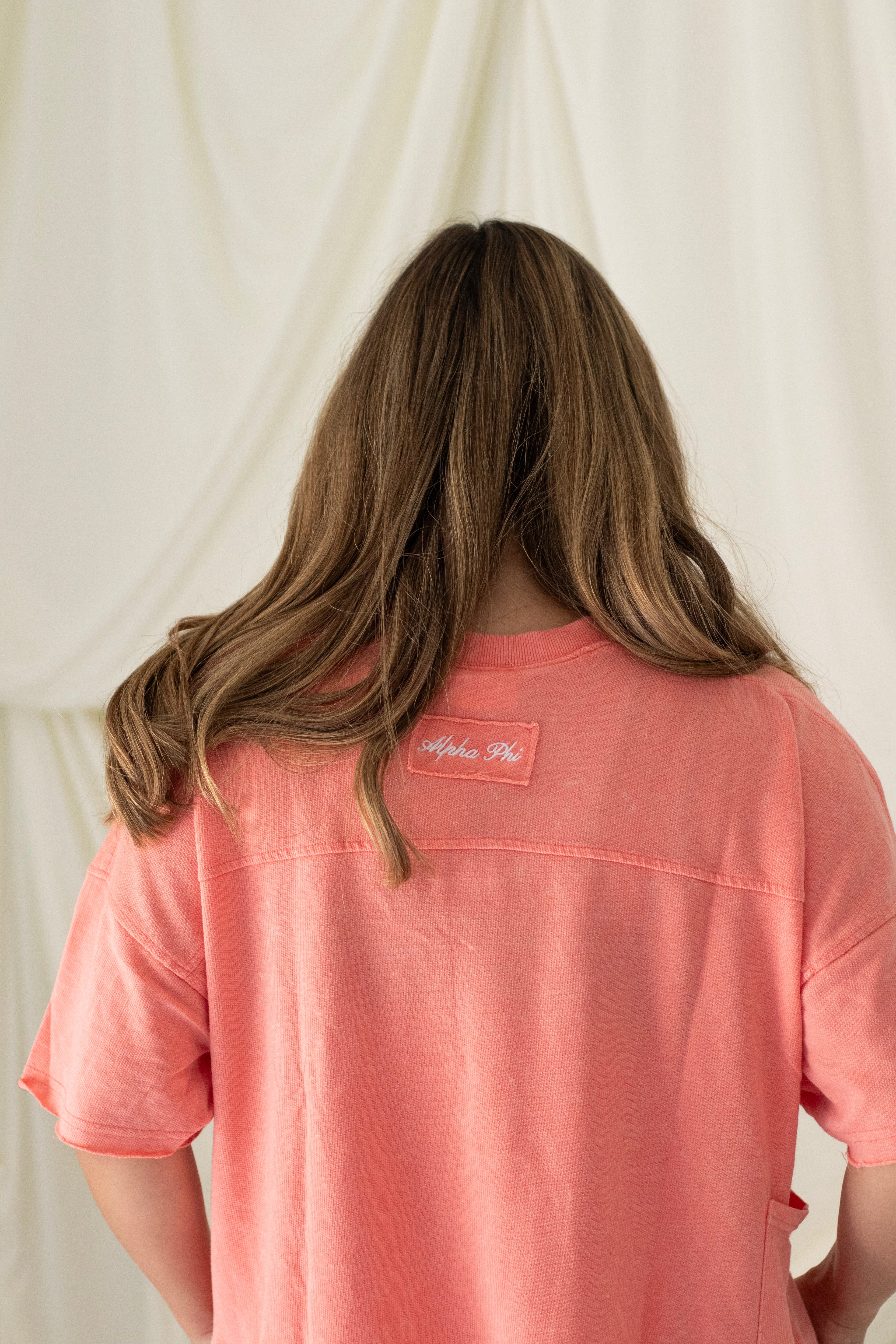 Sorority Coral Script Top