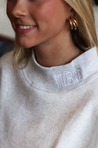 Sorority Embroidery Letter Mock Neck