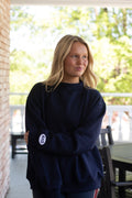 Sorority Navy Patch Mockneck
