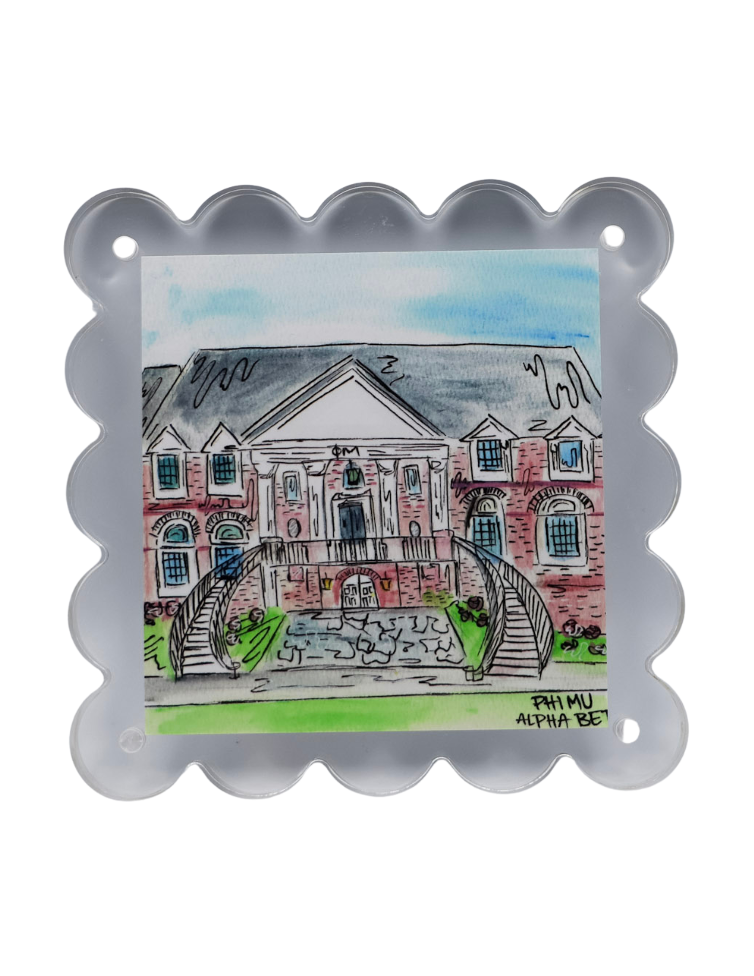 Phi Mu Arkansas House Print and Frame