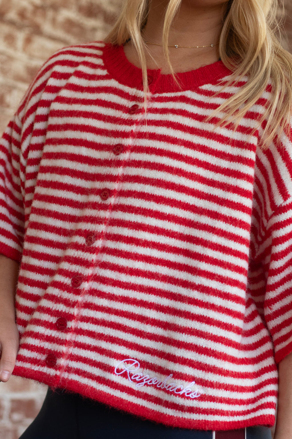 Razorbacks Striped Cardigan