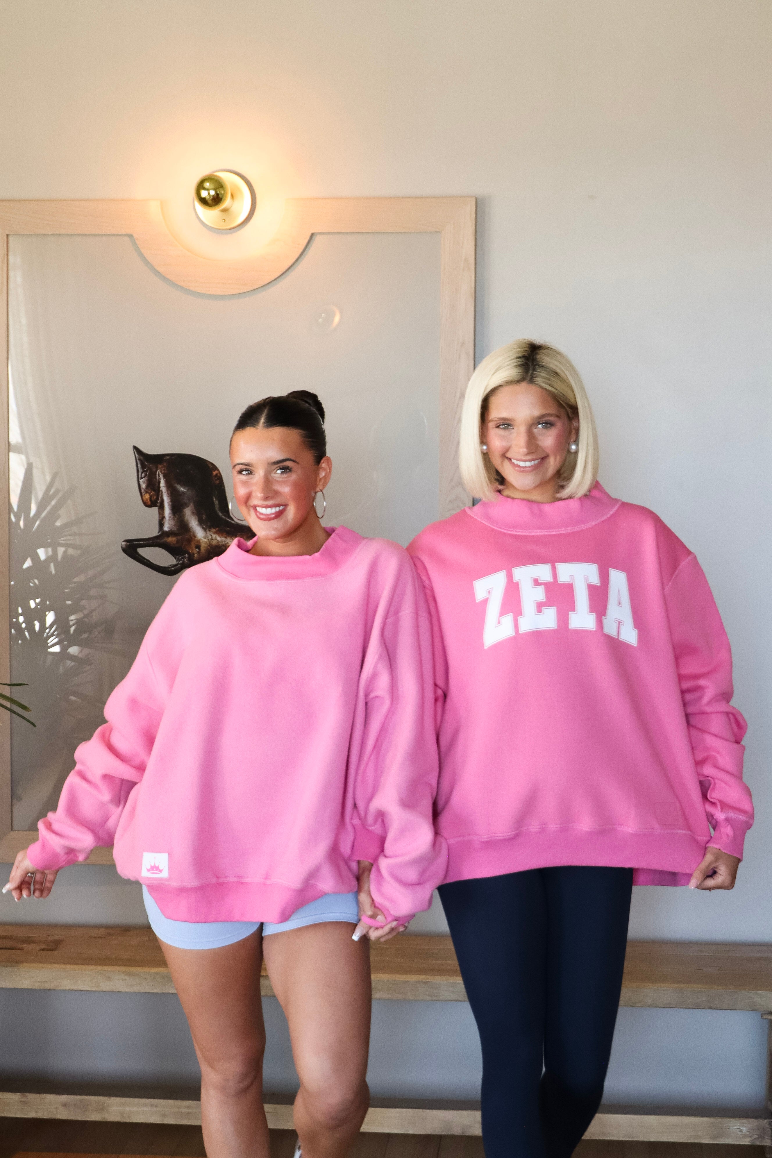 Sorority Reversible Tag Mockneck – Houndstooth Greek