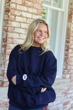 Sorority Navy Patch Mockneck