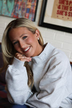 Sorority Embroidery Letter Mock Neck