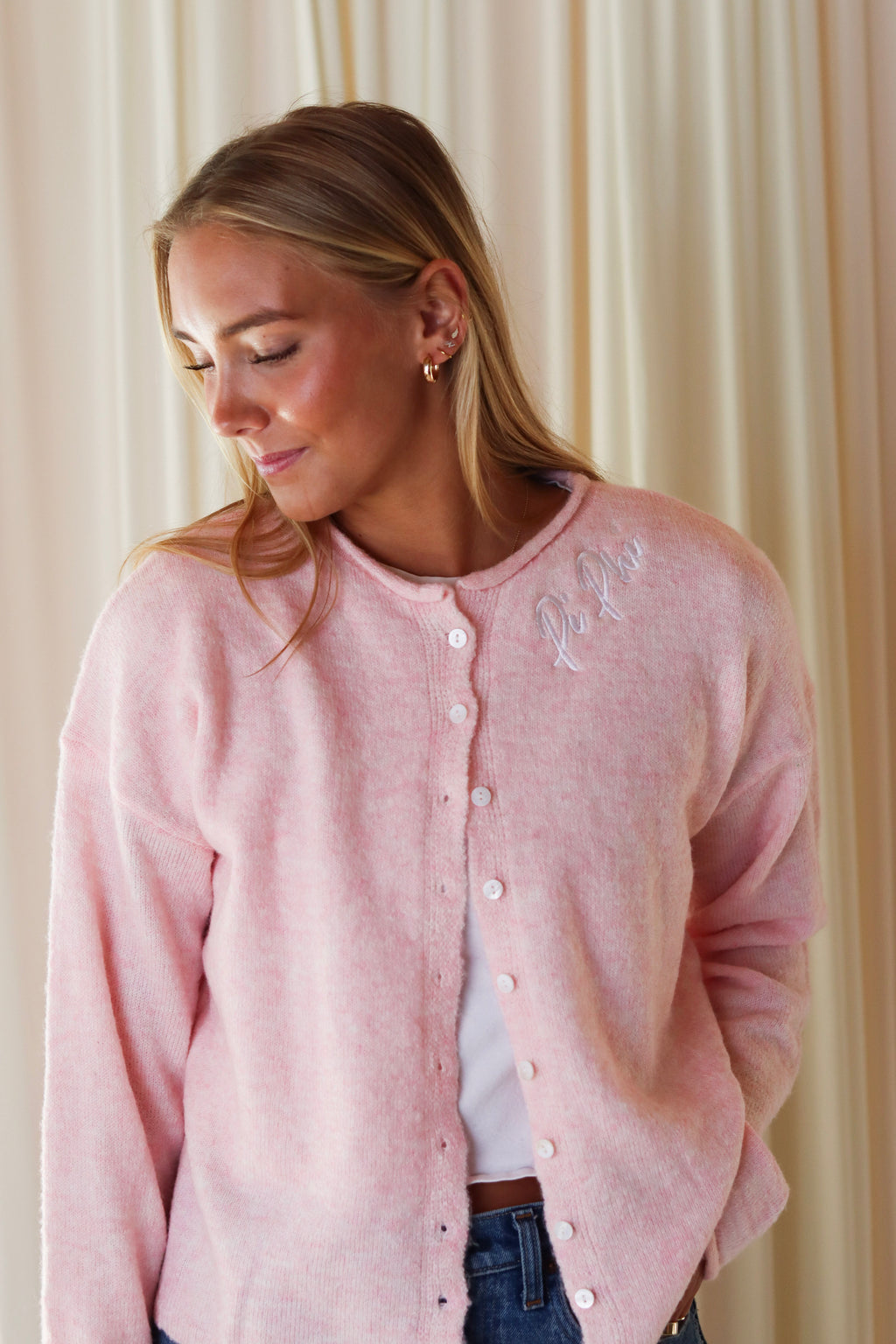 Sorority Light Pink Cardigan