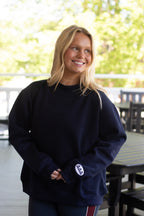 Sorority Navy Patch Mockneck