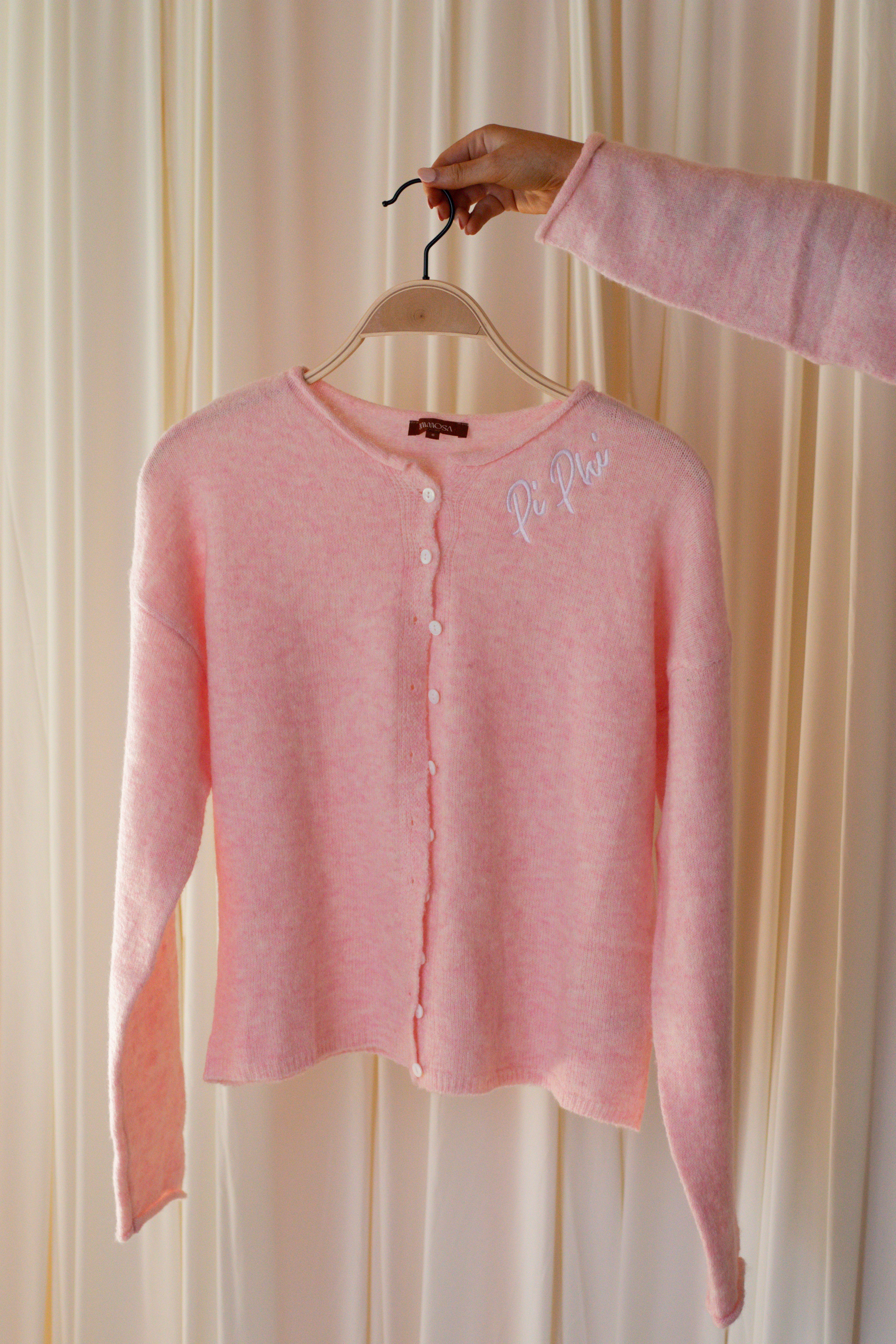 Sorority Light Pink Cardigan – Houndstooth Greek