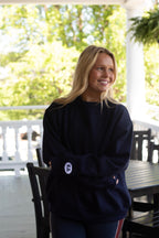 Sorority Navy Patch Mockneck
