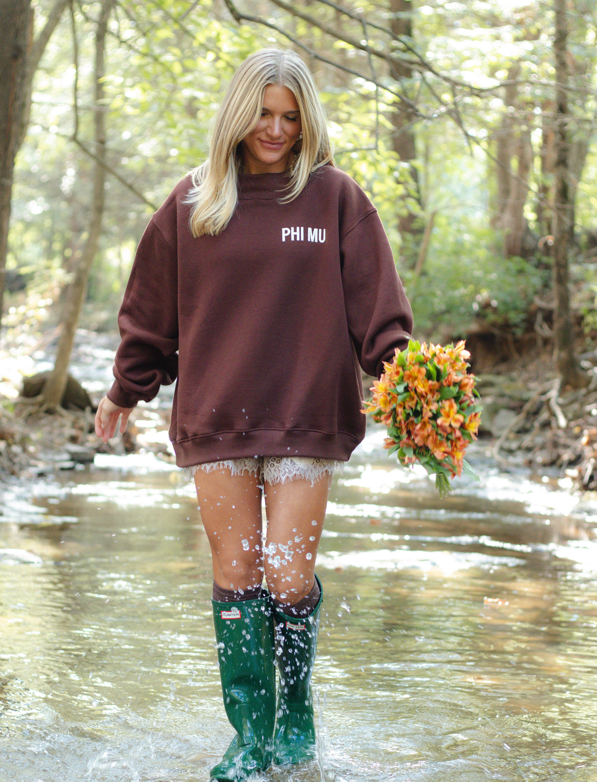 Fall Brown Classic Mockneck - Puff Print
