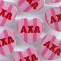 Sorority Stripe Heart Button